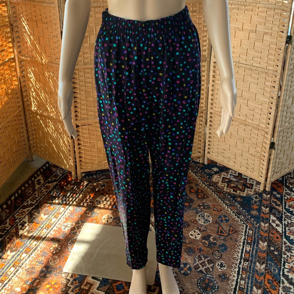 Vintage 80s90s confetti lounger pants high waist